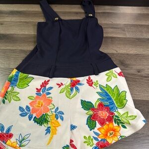 Floral Navy and White romper small